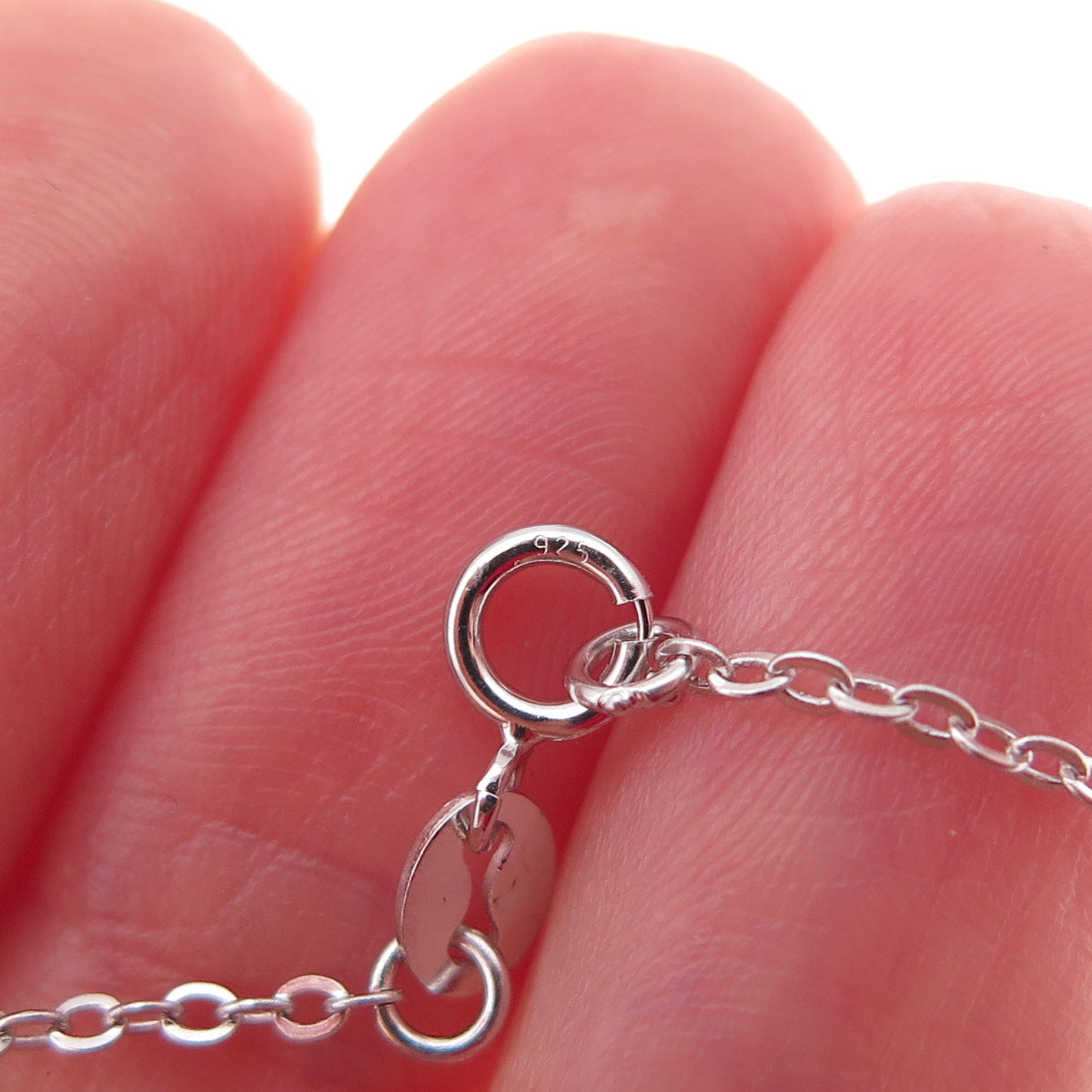 Sun 925 Sterling Silver Real Round-Cut Diamond Double Heart Chain Necklace 18"