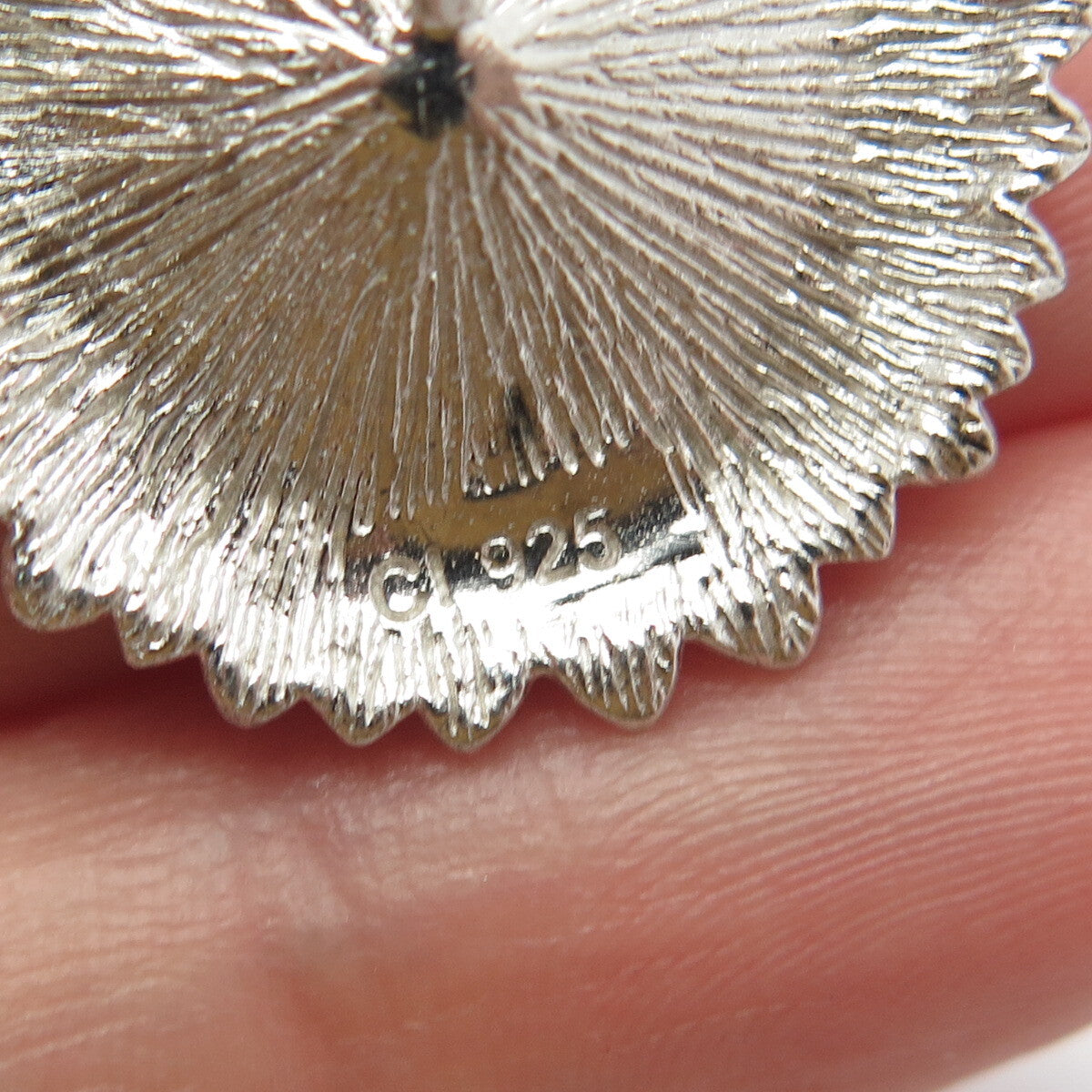 925 Sterling Silver C Z Sunflower Slide Pendant