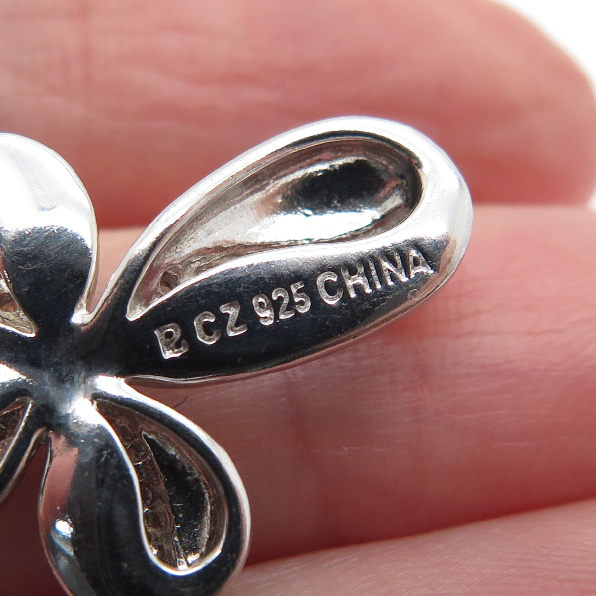 ROSS SIMONS 925 Sterling Silver Round-Cut C Z Cross Charm Pendant
