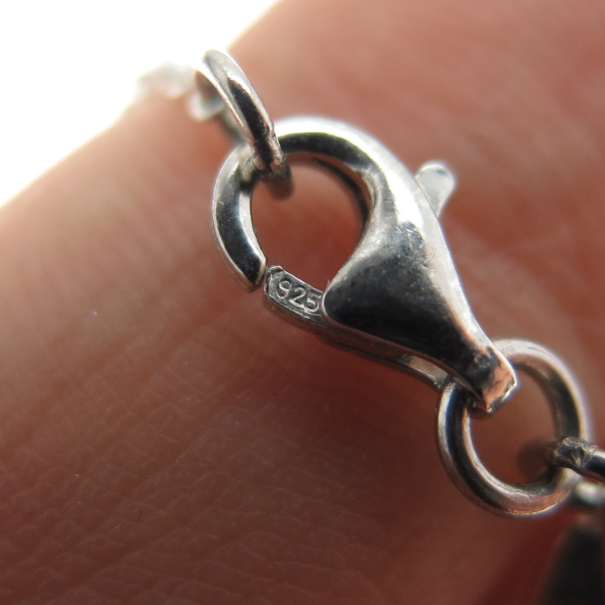 DSMK 925 Sterling Silver Real Oval-Cut Sapphire Station Chain Necklace 36"