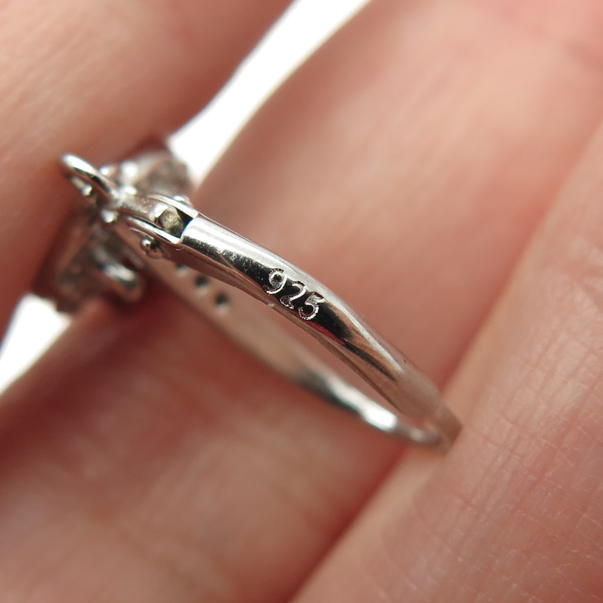 925 Sterling Silver Pink Oval-Cut & White Round-Cut Shaped C Z Dangle Earrings