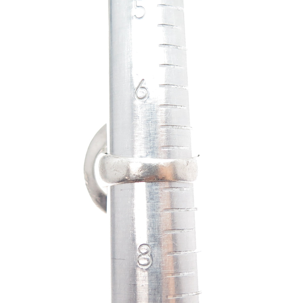 SX Sally C 925 Sterling Silver Vintage Modernist Disc Ring Size 7.25