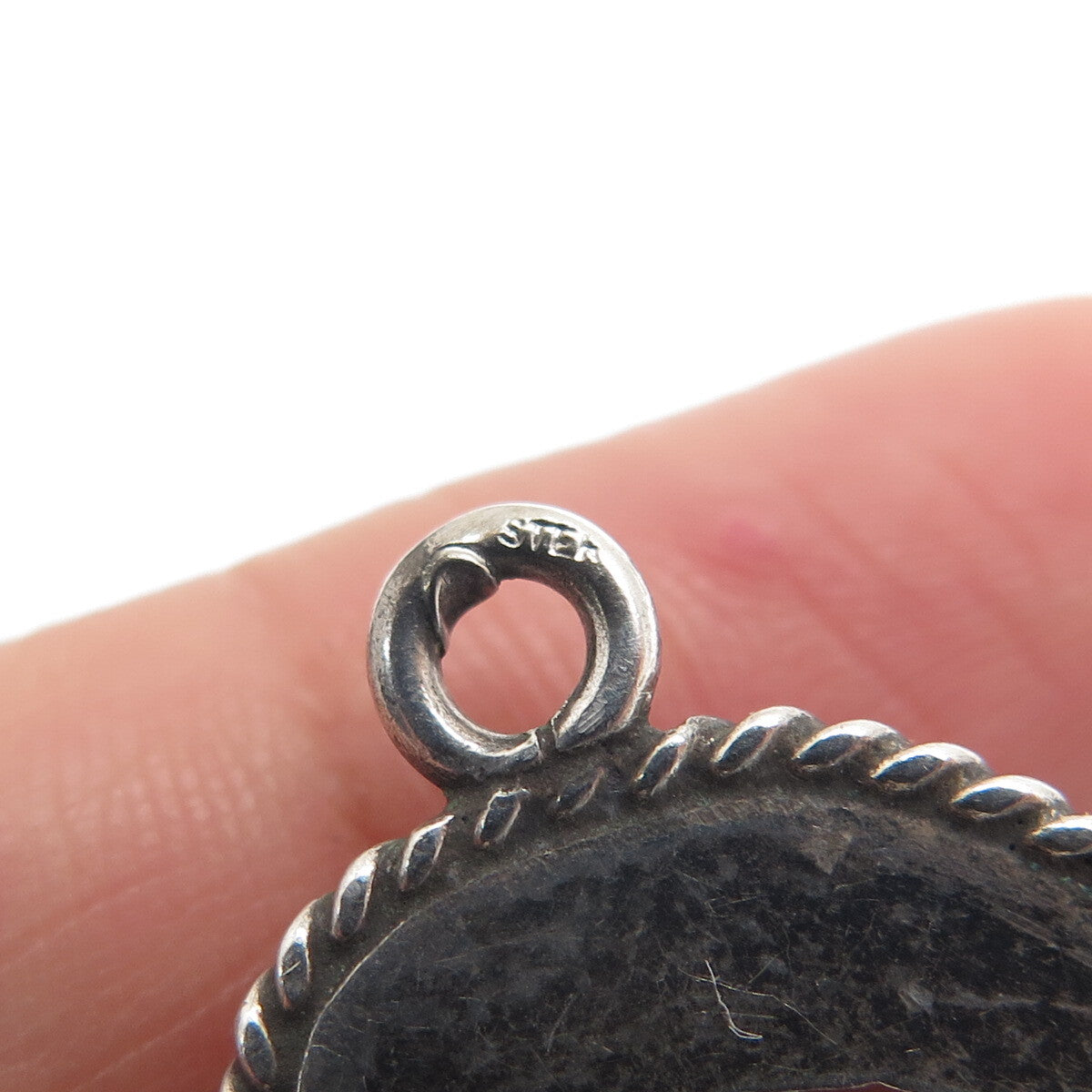 925 Sterling Silver Vintage Real Agate Centerpiece Pendant