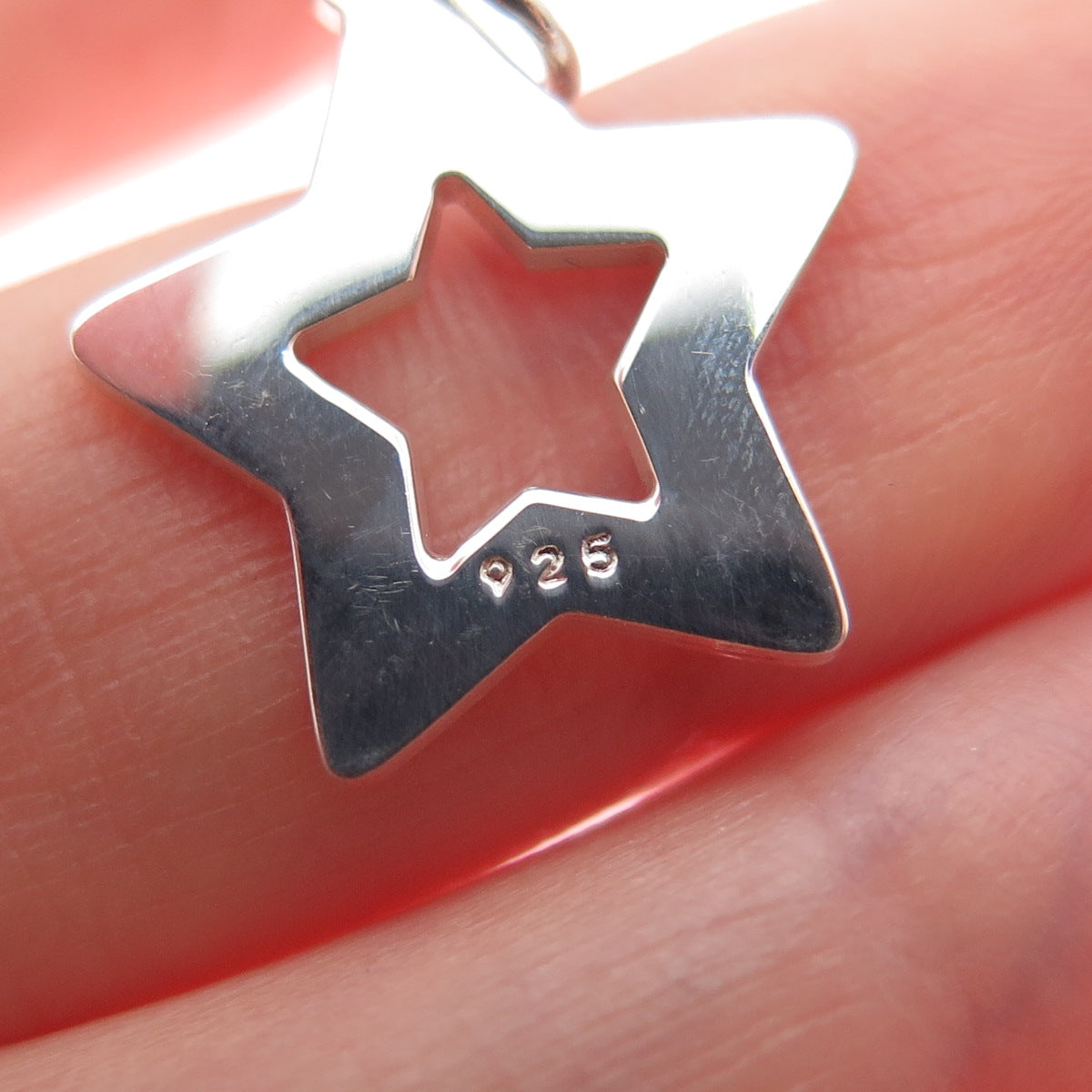 925 Sterling Silver Vintage Open Star Minimalist Charm Pendant