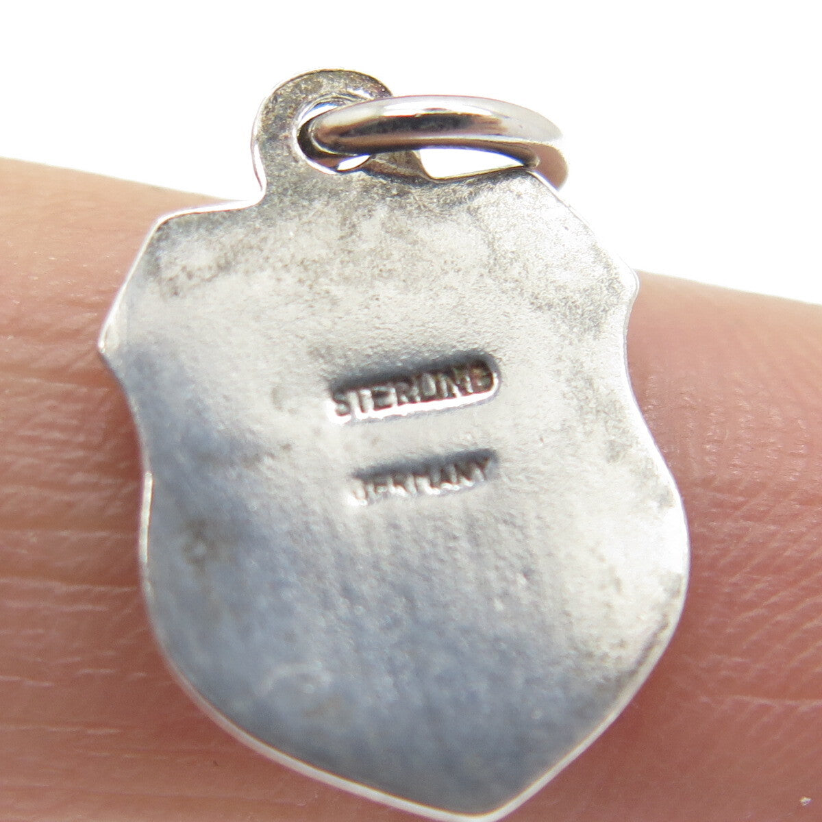 925 Sterling Silver Vintage Germany Enamel "Stowe" Coat of Arms Charm Pendant