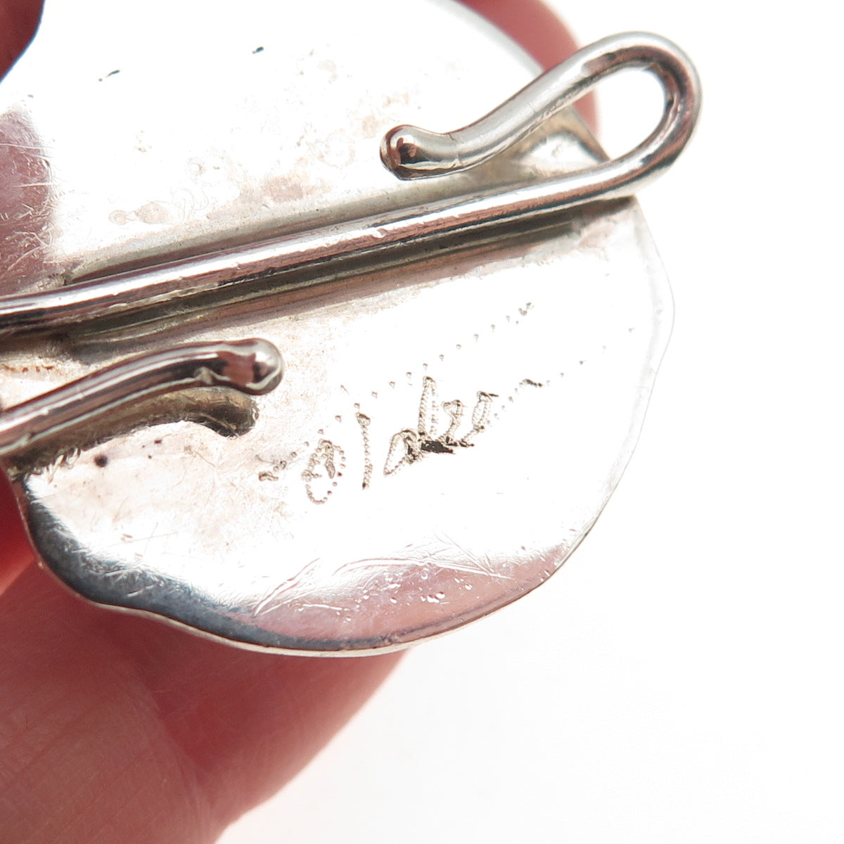 Tabra 925 Sterling Silver Vintage Modernist Centerpiece Pendant (missing stone)