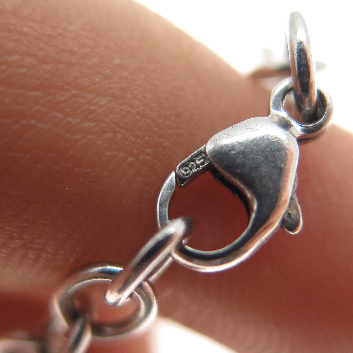 925 Sterling Silver Vintage Butterfly Charm Cable Link Bracelet 7"