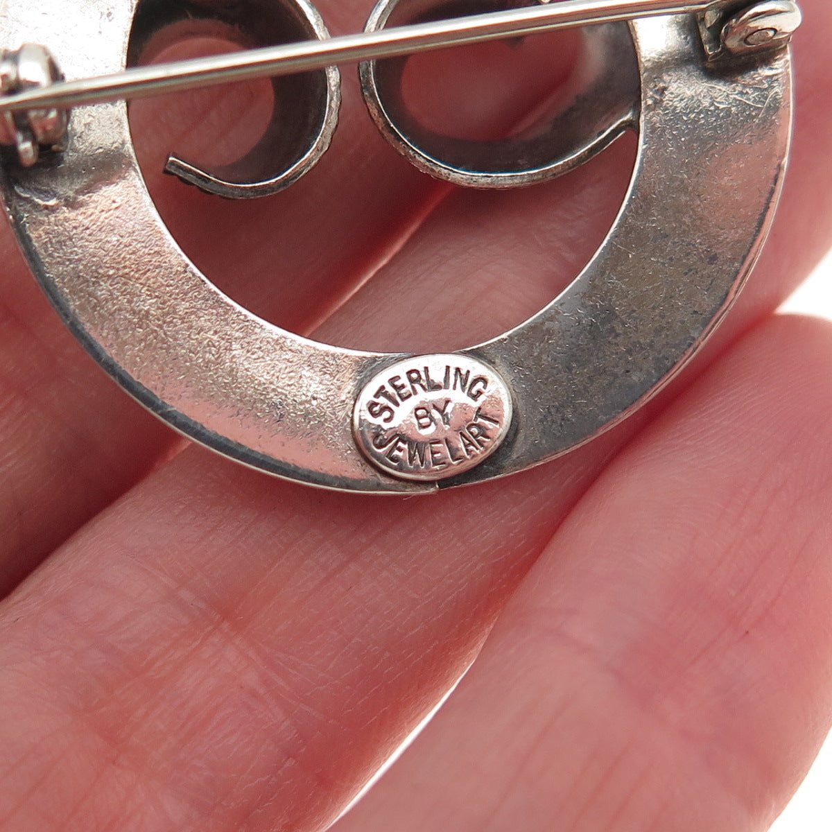 JewelArt 925 Sterling Silver Vintage Cancer Zodiac Sign Oxidized Pin Brooch