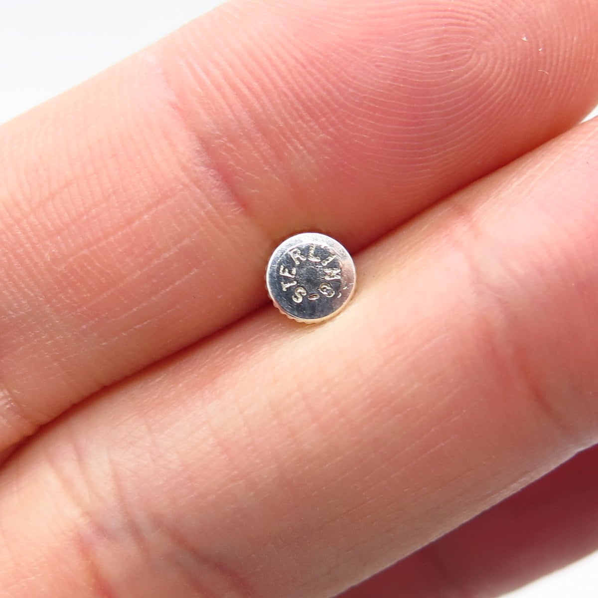 925 Sterling Silver Vintage Real Hematite Gemstone Screw Back Earrings