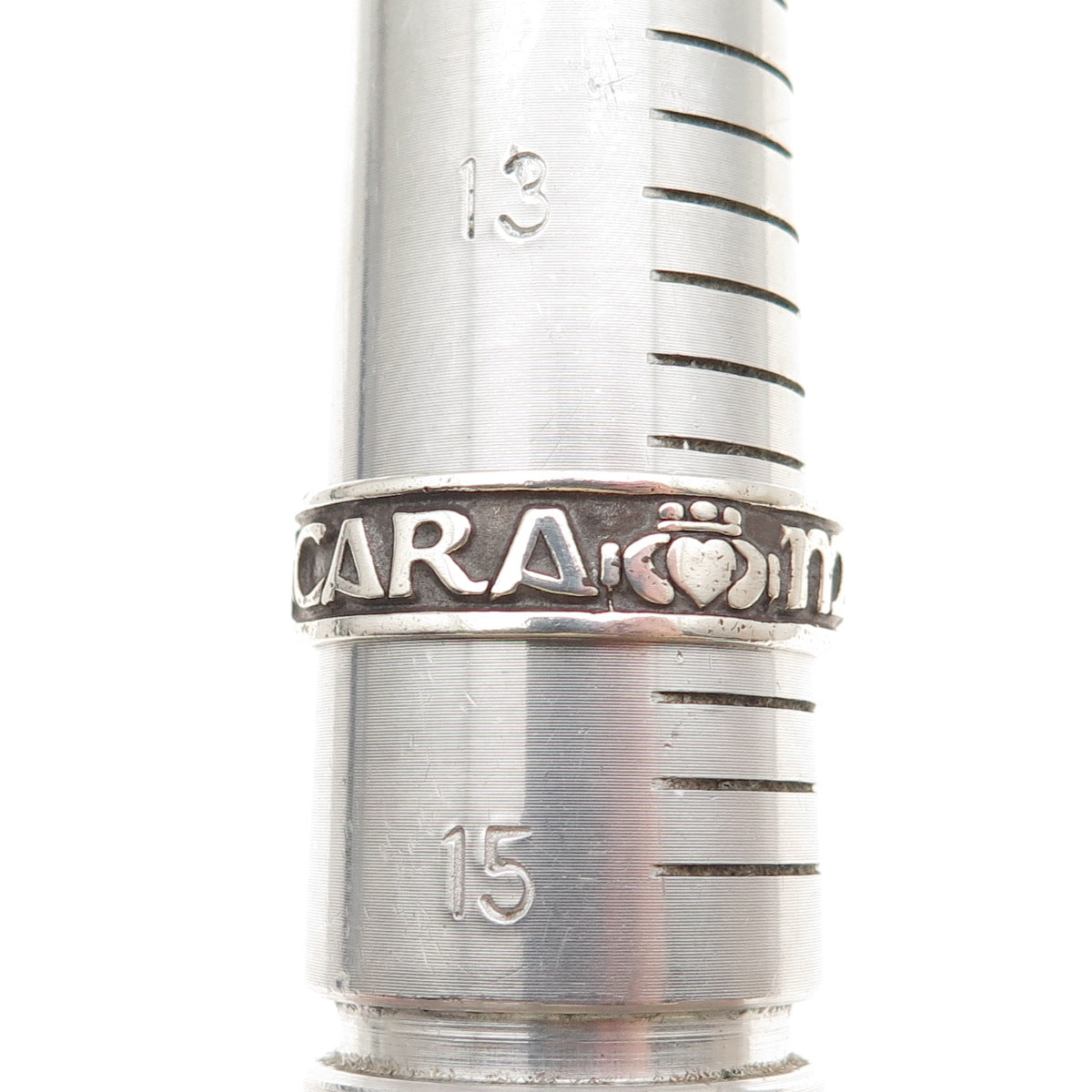 925 Sterling Vintage Mo Anam Cara My Soulmate Oxidized Band Ring Size 14.25