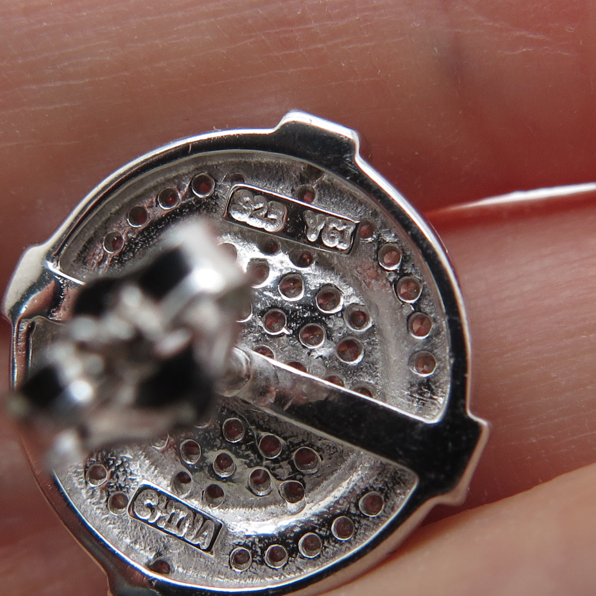 925 Sterling Silver Round-Cut C Z Sparkle Wheel Stud Earrings