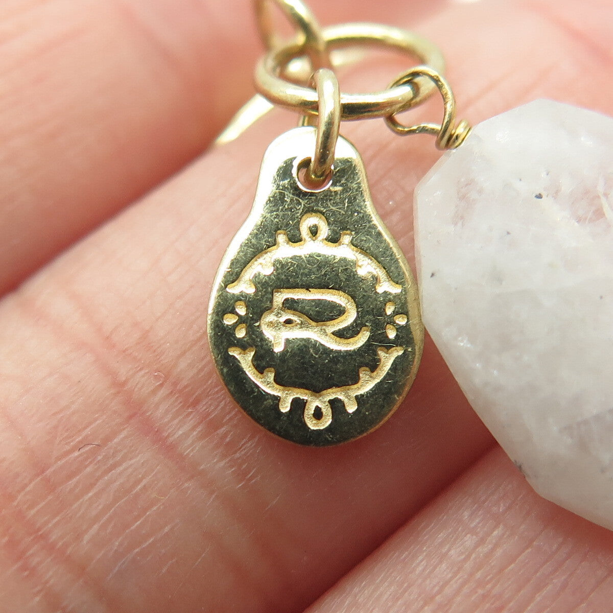 RARITIES 925 Sterling Silver Gold Plated Quartz Amethyst Moonstone Necklace 36"