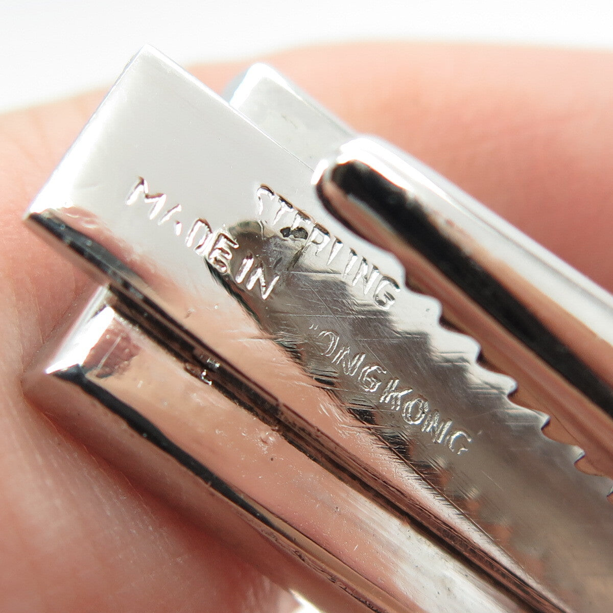 925 Sterling Silver Antique Hong Kong Abacus Tie Bar Clip