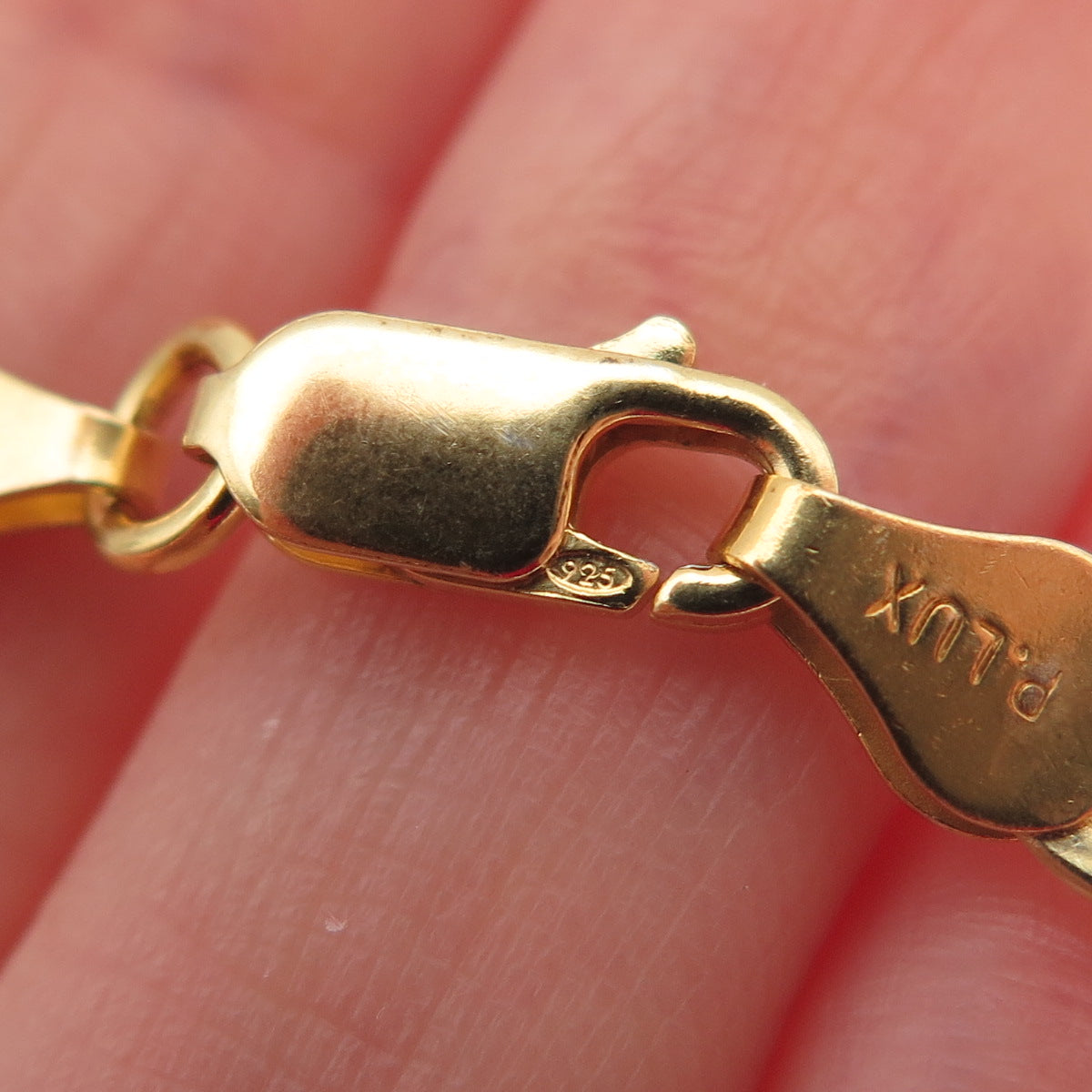 P. LUX 925 Sterling Silver 2-Tone Italy Diamond-Cut Figaro Chain Necklace 20"