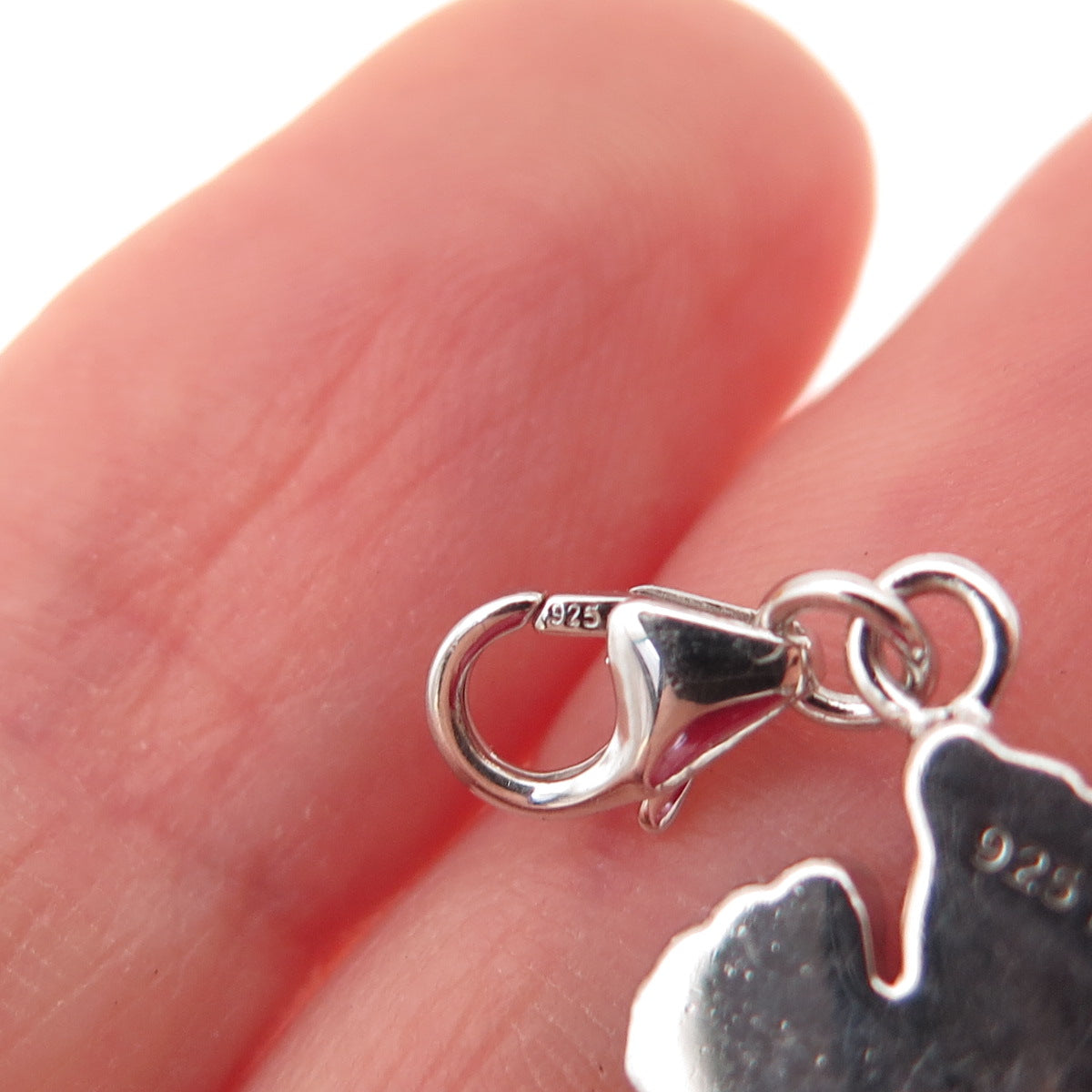 925 Sterling Silver Enamel Baby Foot Lobster Lock Charm Pendant