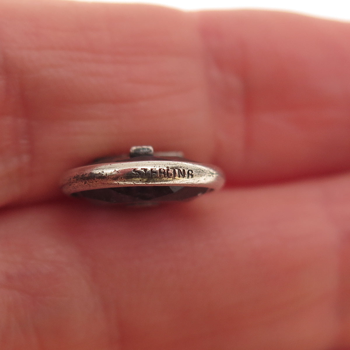 925 Sterling Silver Antique Art Deco Real Amethyst Marcasite Cross Mini Pendant