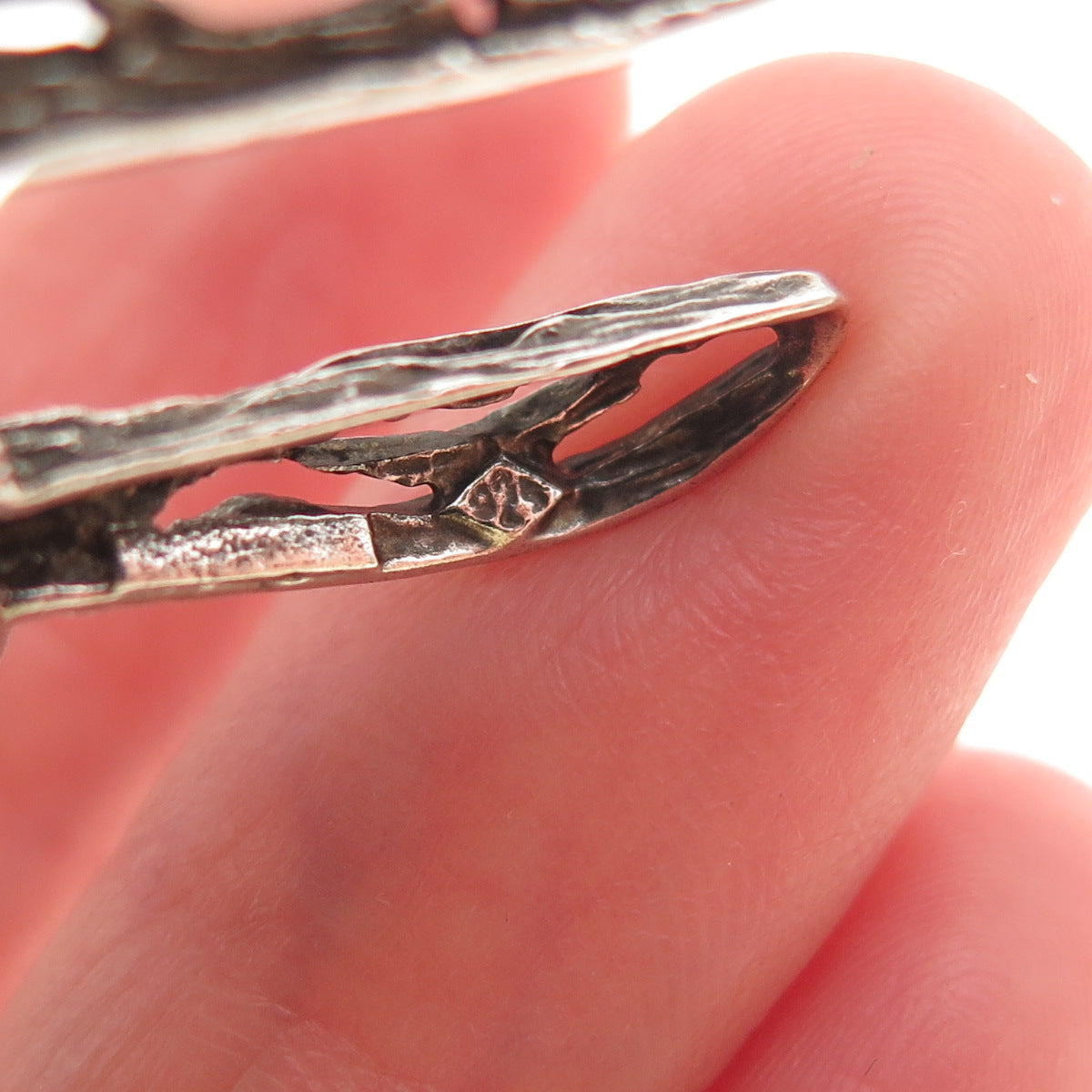 925 Sterling Silver Vintage Chai Judaica Oxidized Slide Charm Pendant