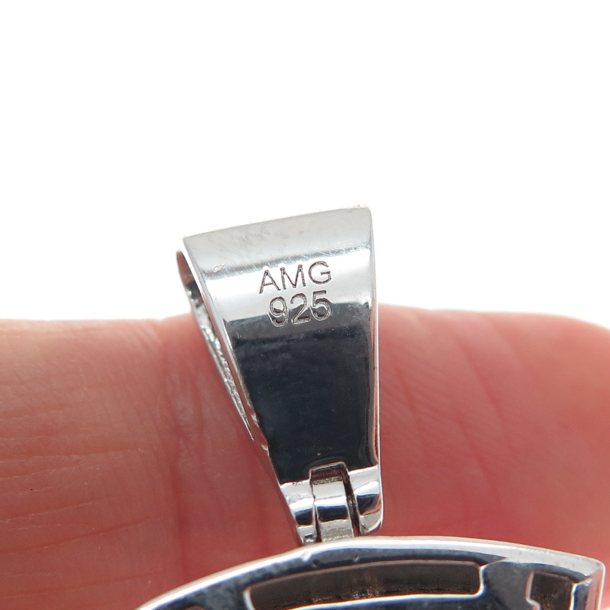 925 Sterling Silver Round-Cut Shaped C Z Egyptian Pharaoh Sparkle Pendant