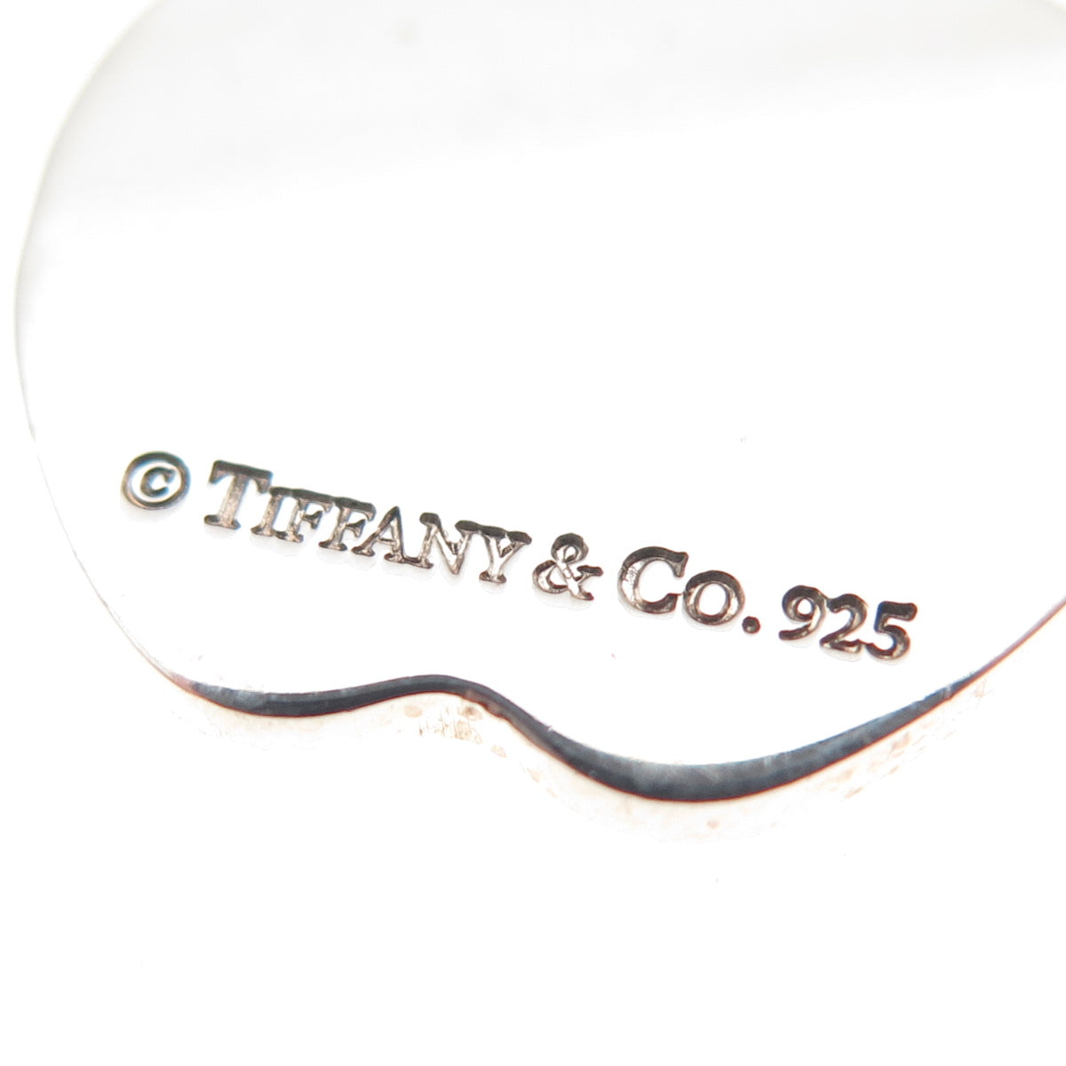 Tiffany & Co. 925 Sterling Silver Vintage Engraved MEC Apple Tag Charm Pendant