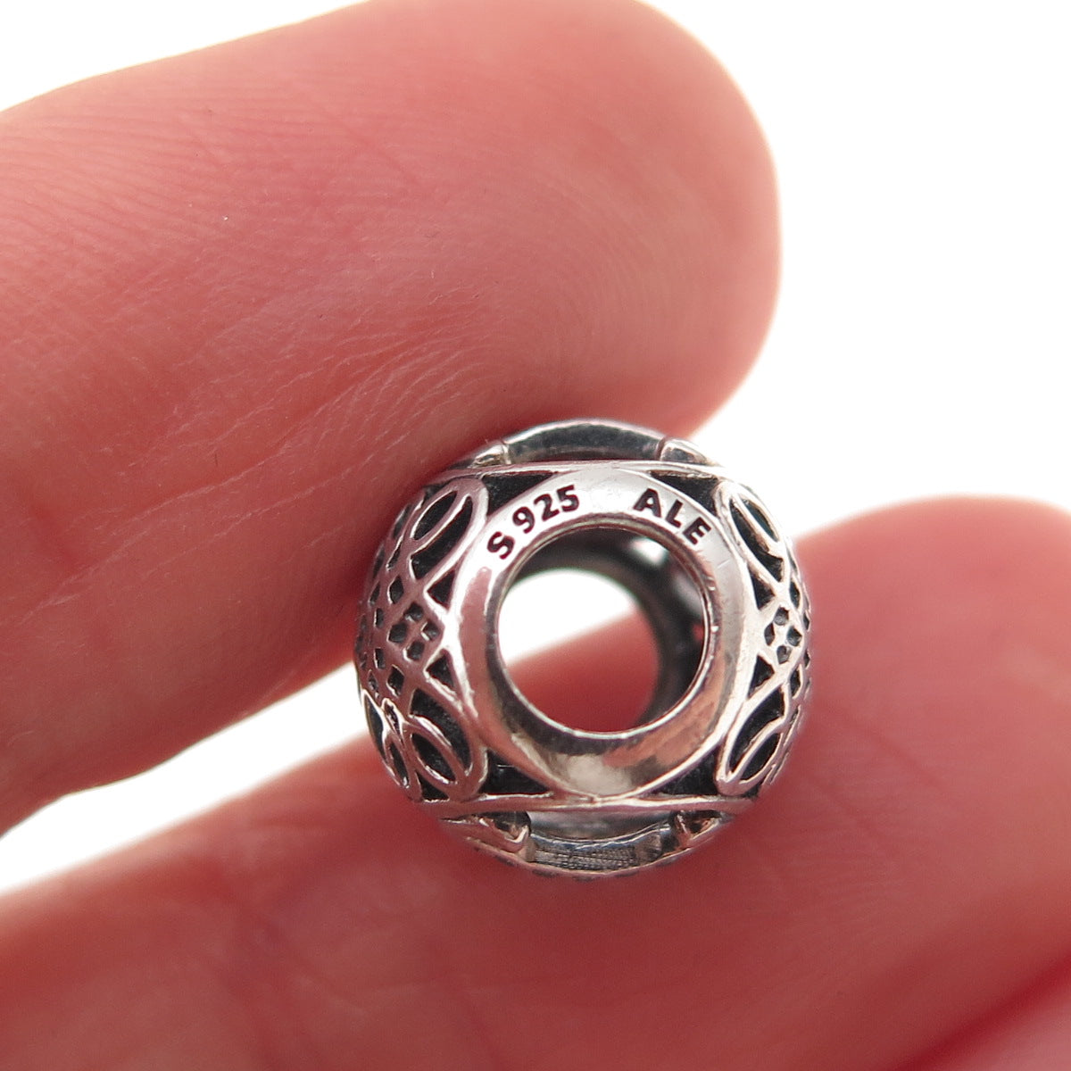 Pandora 925 Sterling Silver C Z Letter D Initial Slide Bead Charm