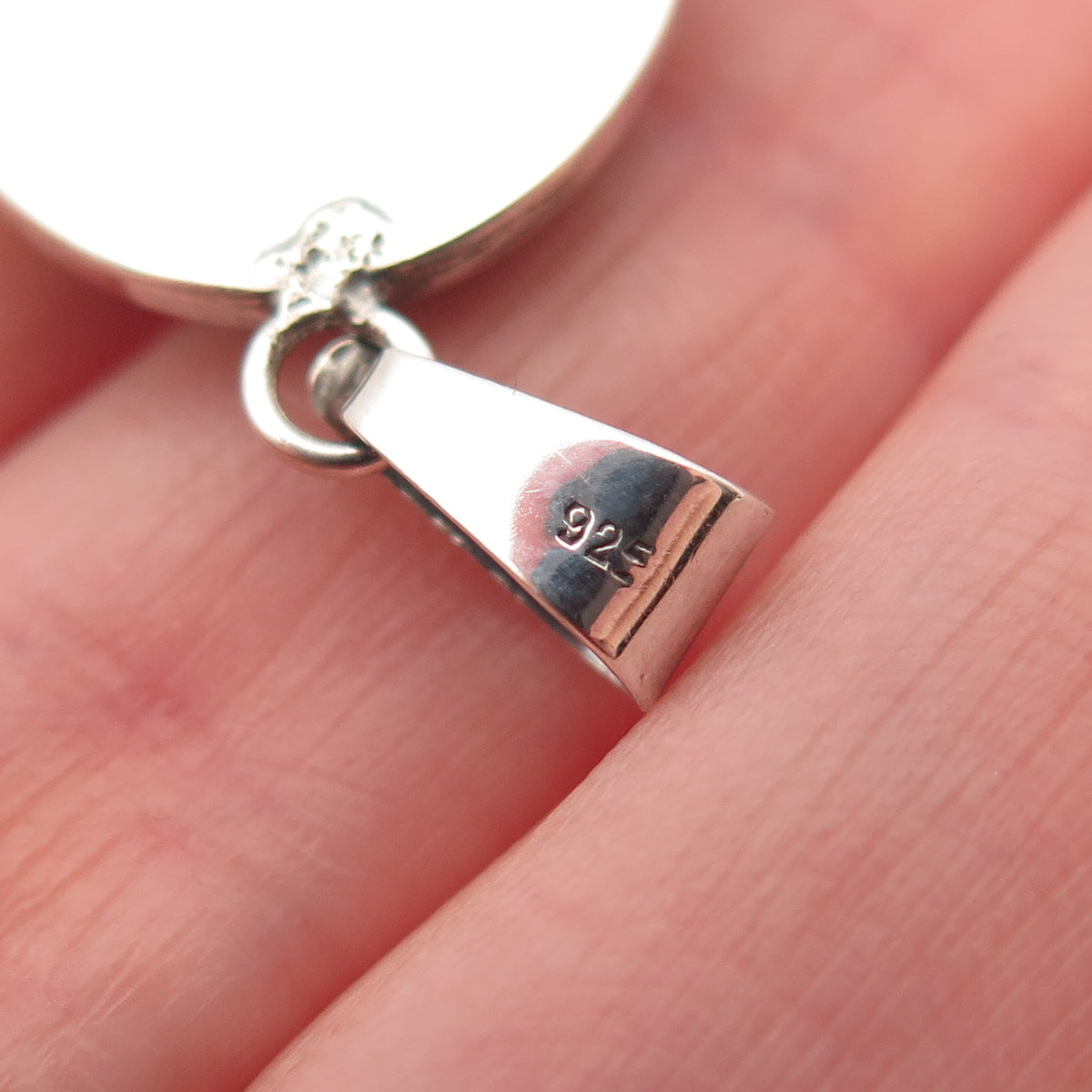 925 Sterling Silver Vintage Real Cabochon Chrysocolla Charm Pendant