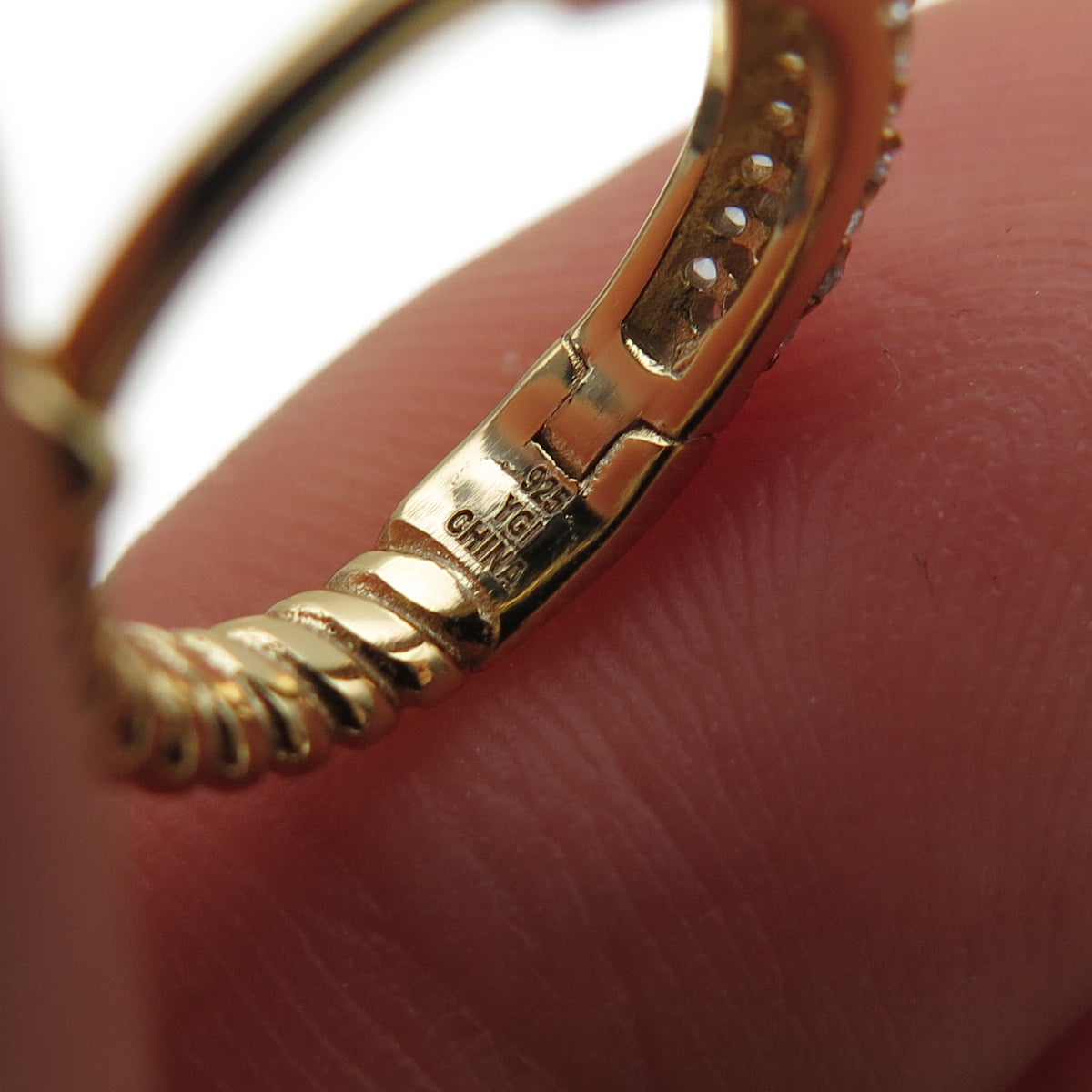 925 Sterling Silver Gold Plated Round-Cut C Z Hoop Earrings