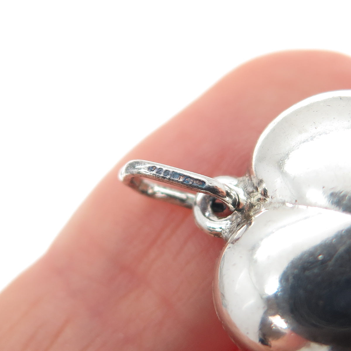 925 Sterling Silver Vintage Italy Heart Chatelaine Minimalist Charm Pendant