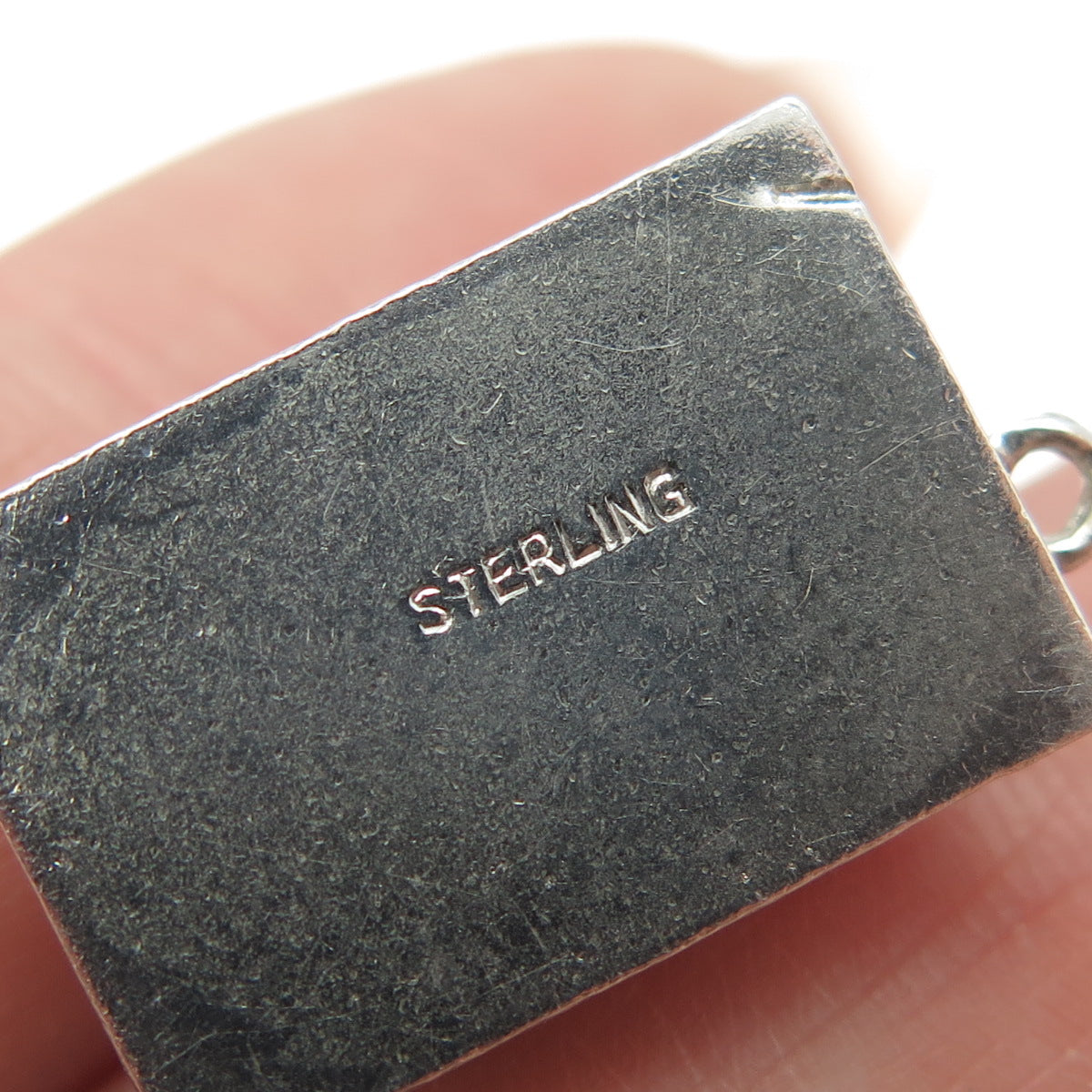 925 Sterling Silver Antique Art Deco Ranch House 3D Charm Pendant