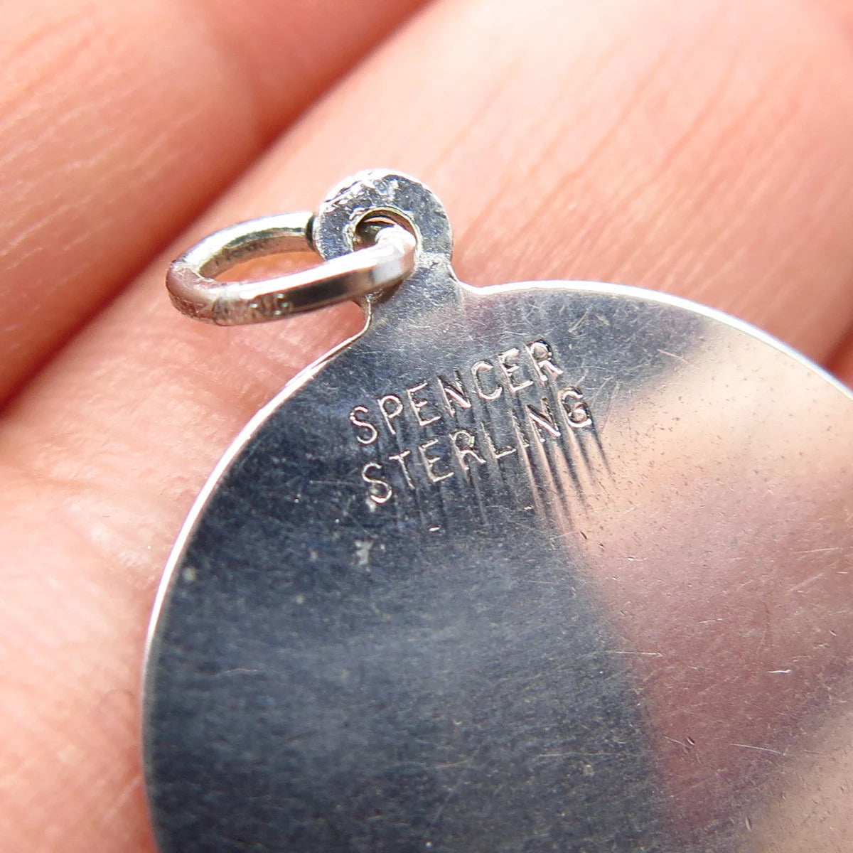 925 Sterling Silver Vintage Spencer "Merry Christmas" Charm Pendant
