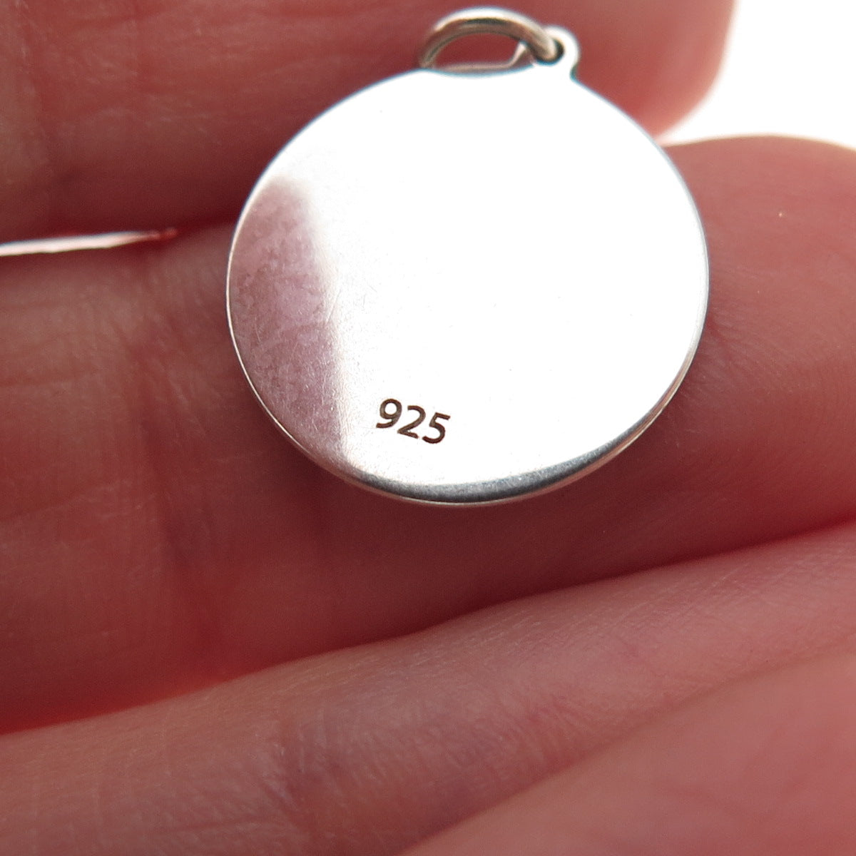 925 Sterling Silver Turquoise Enamel Dog & Cat Friendship Tag Charm Pendant
