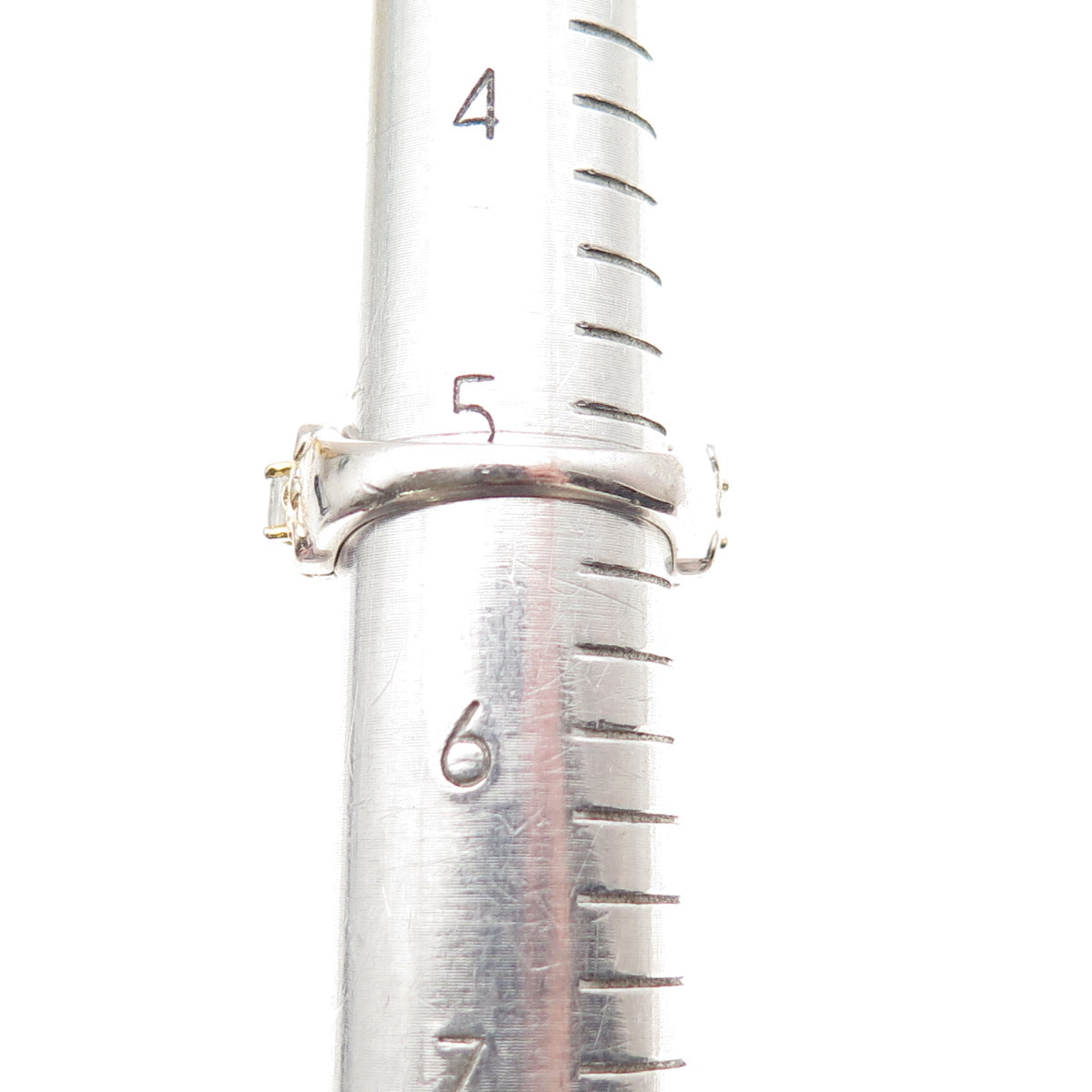 Chuck Clemency 925 Sterling 2-Tone Real Tanzanite & White Topaz Ring Size 5.25