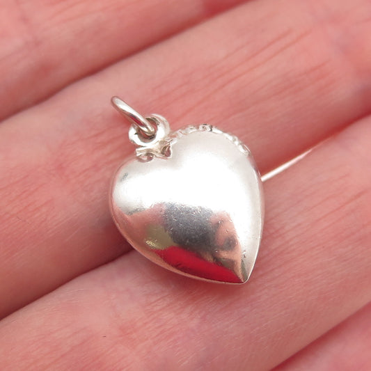 925 Sterling Antique Enamel True Friendship Chatelaine Heart Mini Charm Pendant