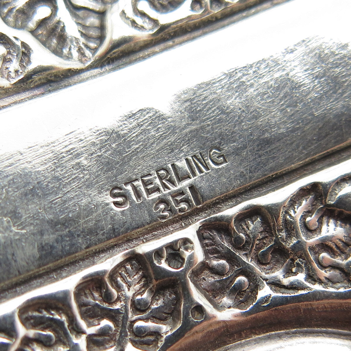 925 Sterling Silver Antique Art Deco "Brandy" Repousse Bottle Tag Plate #351