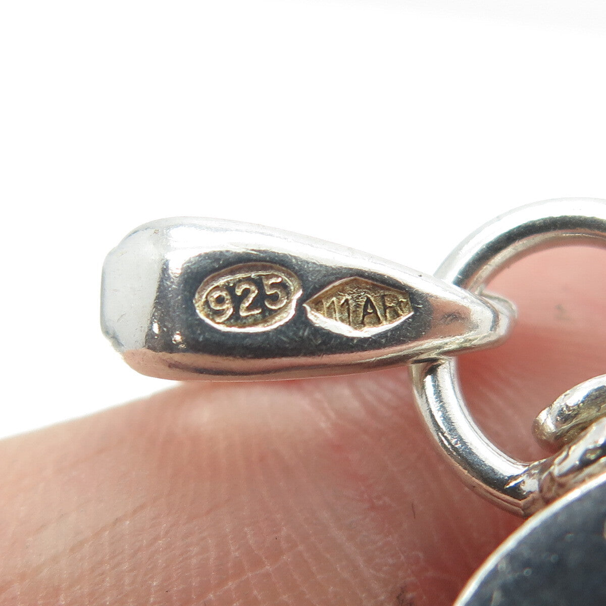 925 Sterling Silver Vintage Italy Hook Pendant