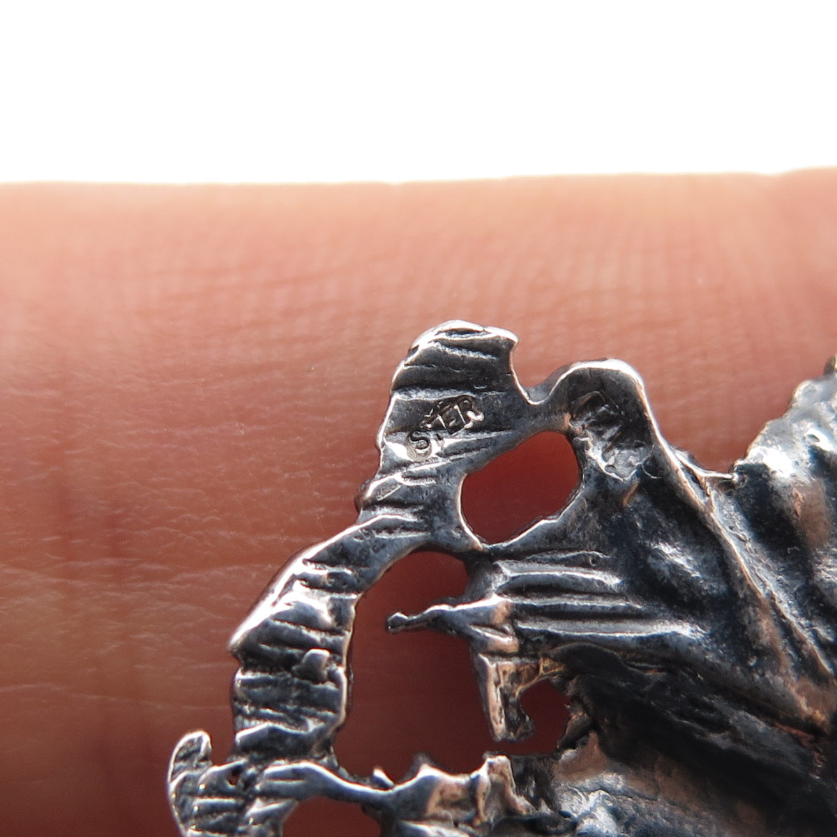 925 Sterling Silver Vintage Eagle Bird Oxidized Charm Pendant