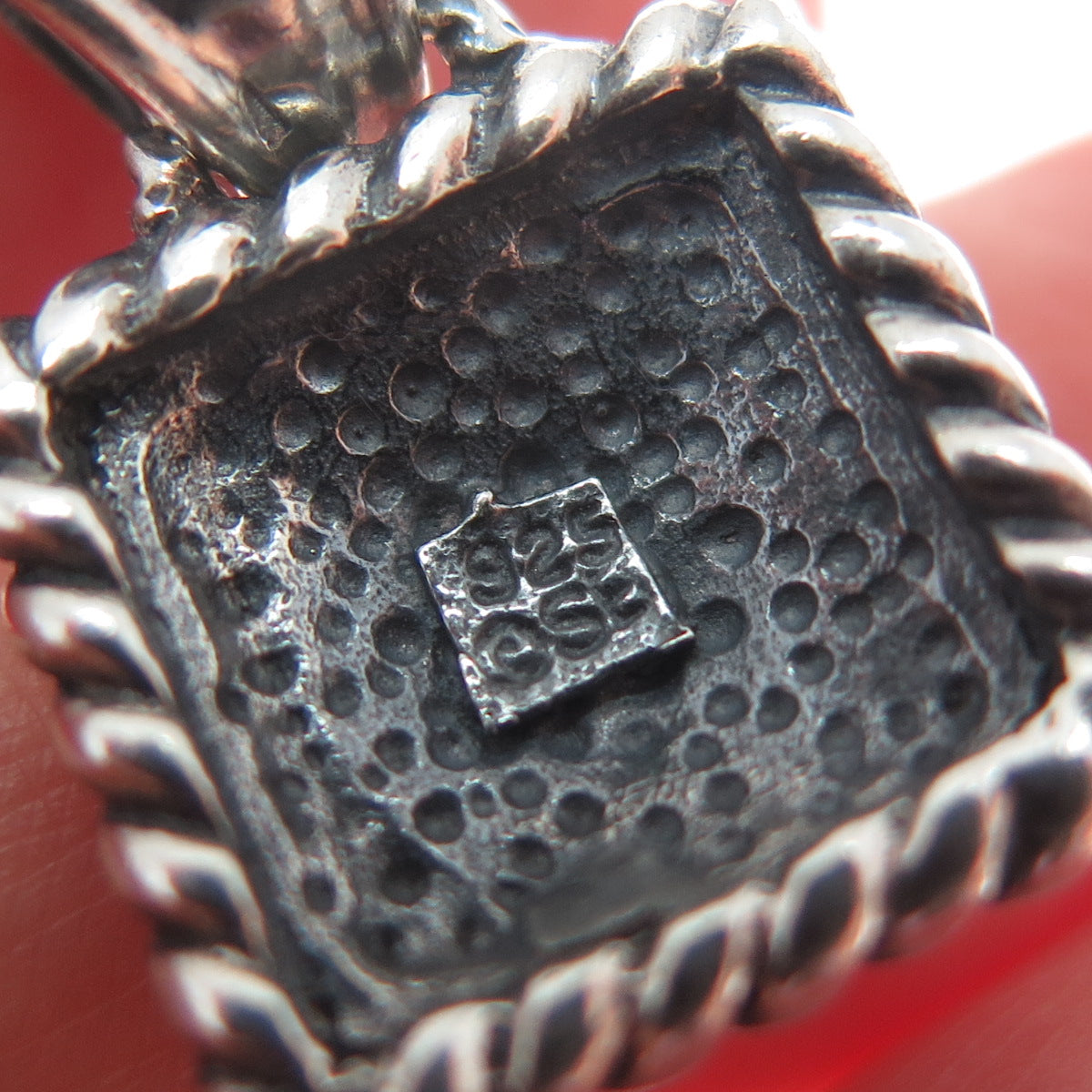 SIDNEY EVAN 925 Sterling Silver Vintage Modernist Granulated Oxidized Pendant
