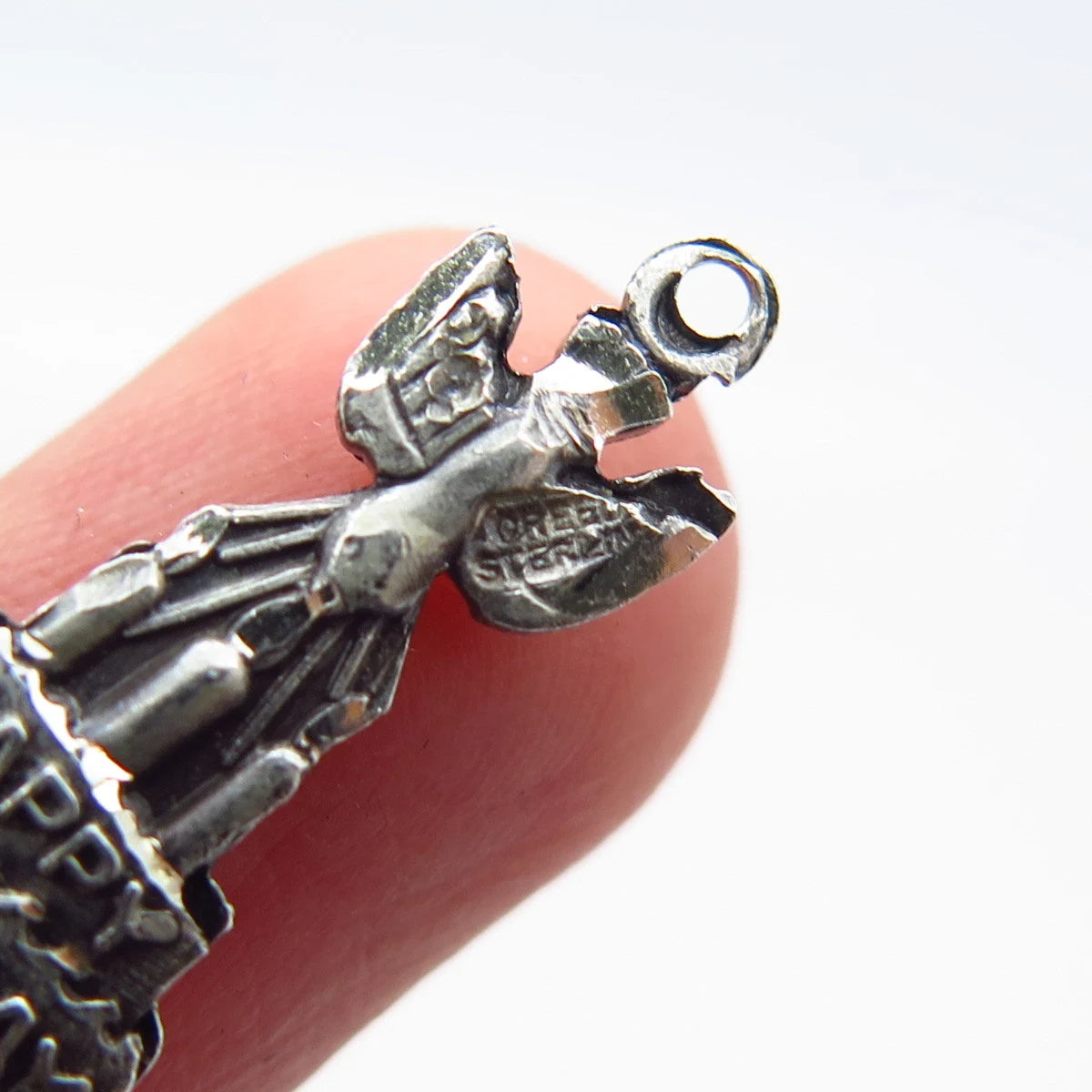 925 Sterling Silver Vintage Creed "Happy Birthday" Holy Ghost Pendant
