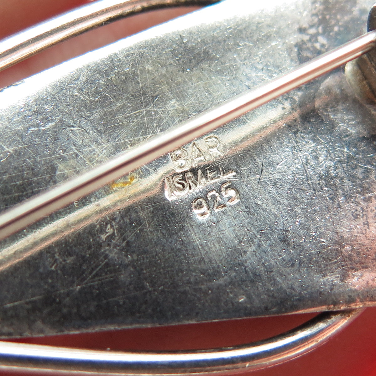 925 Sterling Silver Vintage BAR Israel Real Eilat Modernist Pin Brooch / Pendant