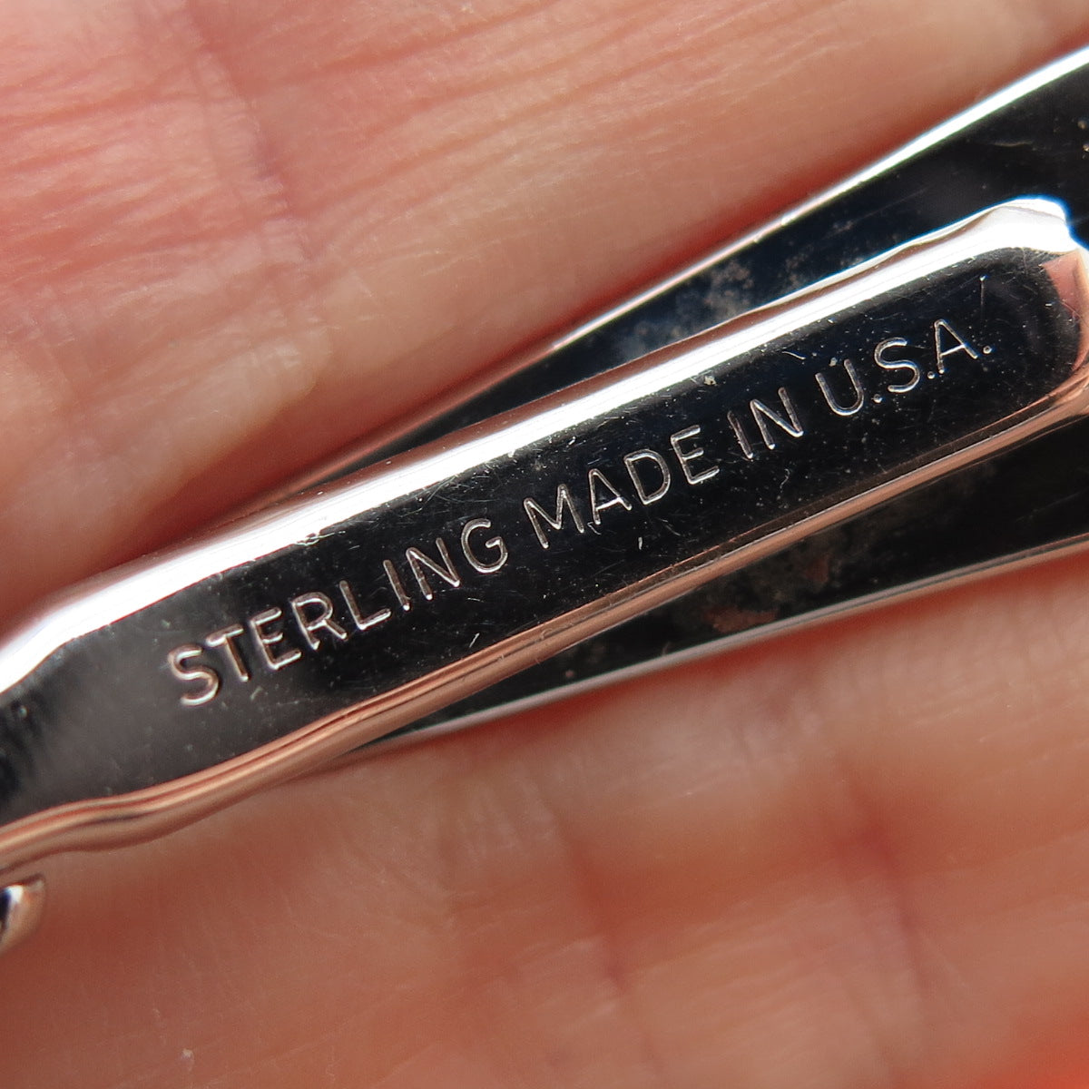 SPEIDEL 925 Sterling Silver Vintage Real Blue Goldstone Tie Clip