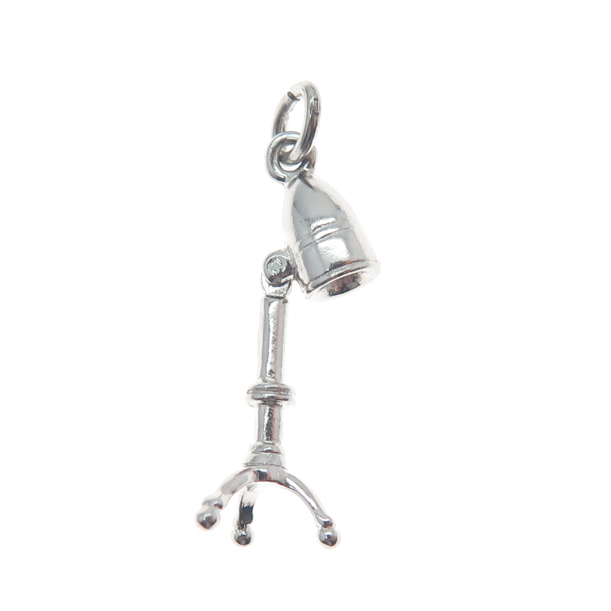 WELLS 925 Sterling Silver Vintage Salon Hairdryer Movable Minimalist 3D Pendant