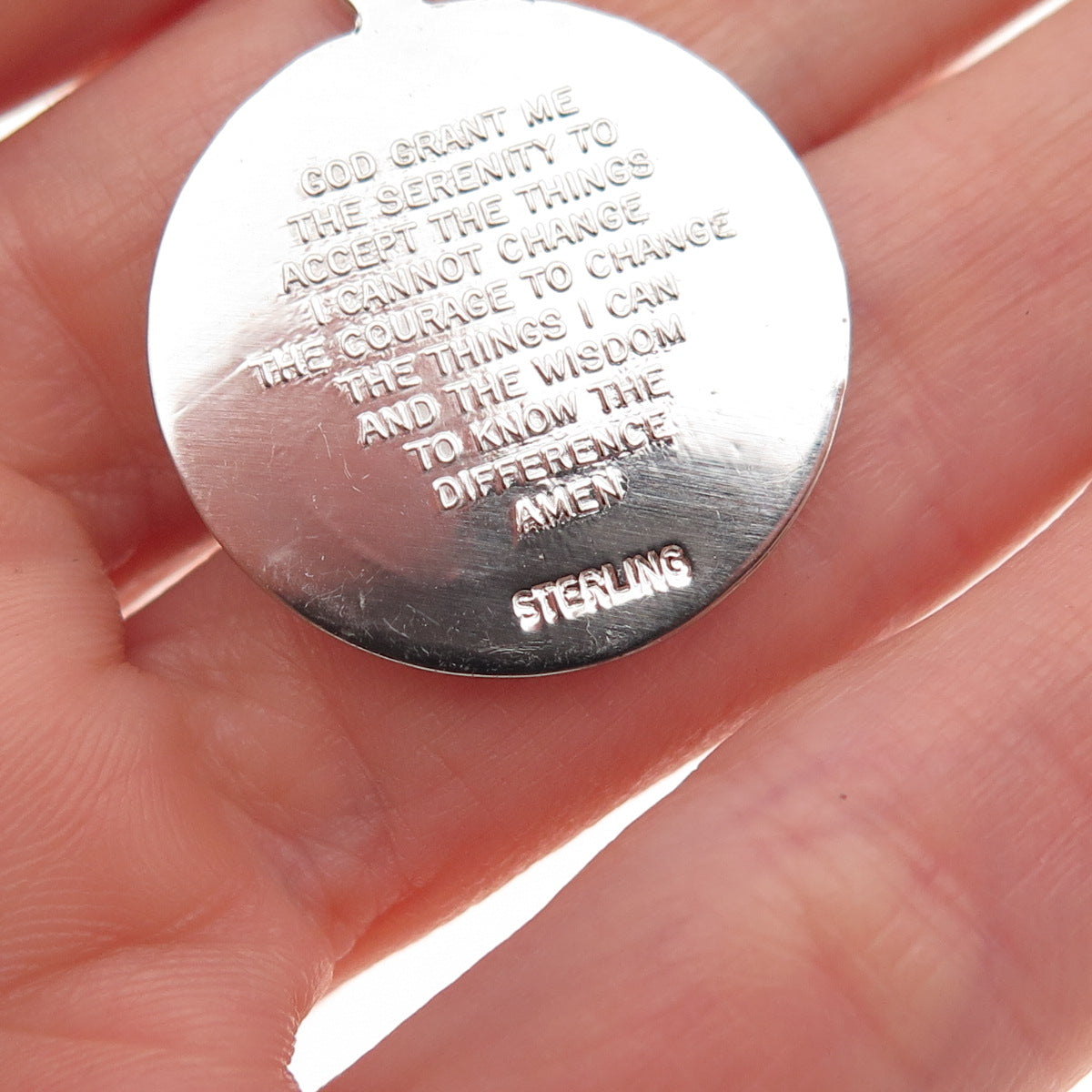 925 Sterling Silver Vintage Prayer Hands Charm Pendant