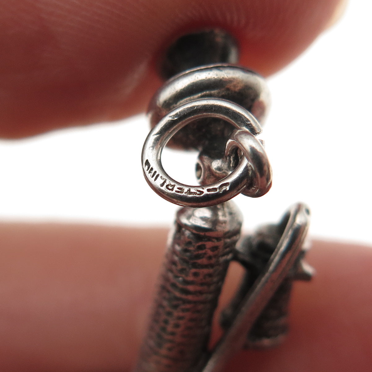Danecraft 925 Sterling Silver Antique Art Deco Candlestick Phone 3D Mini Pendant