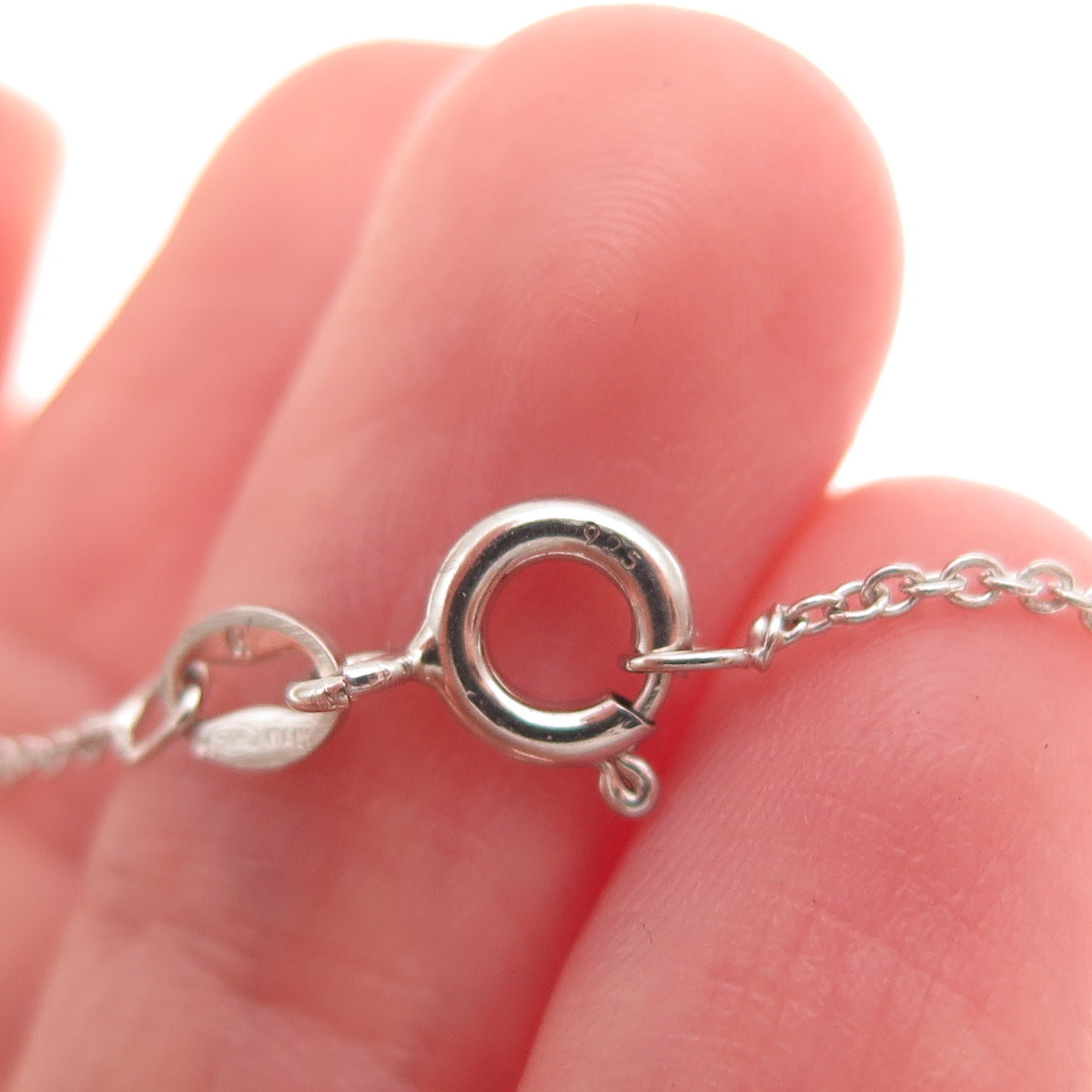 Sun 925 Sterling Silver 10K Gold Real Diamond Heart Cable Chain Necklace 18"