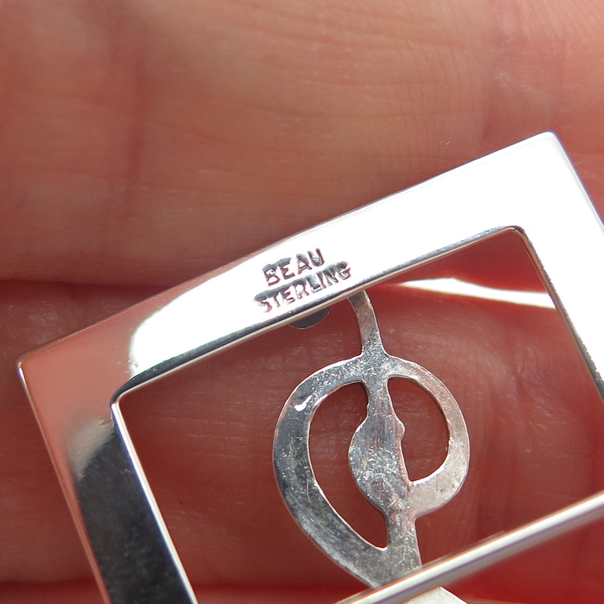 BEAU 925 Sterling Silver Vintage Treble Clef Music Note Pin Brooch