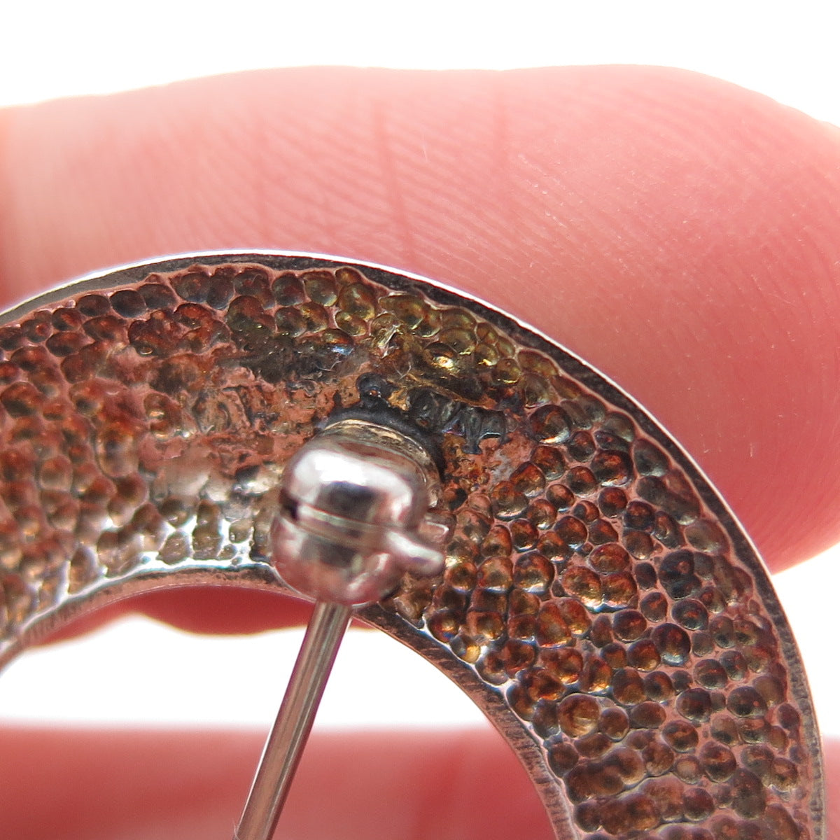 925 Sterling Silver Vintage Interlocked Eternity Oxidized Pin Brooch