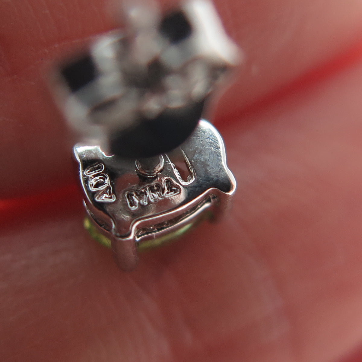 925 Sterling Silver Real Oval-Cut Peridot Stud Earrings