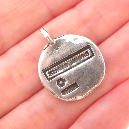 Stacey Moore 925 Sterling Silver Vintage Esprit Oxidized Charm Pendant