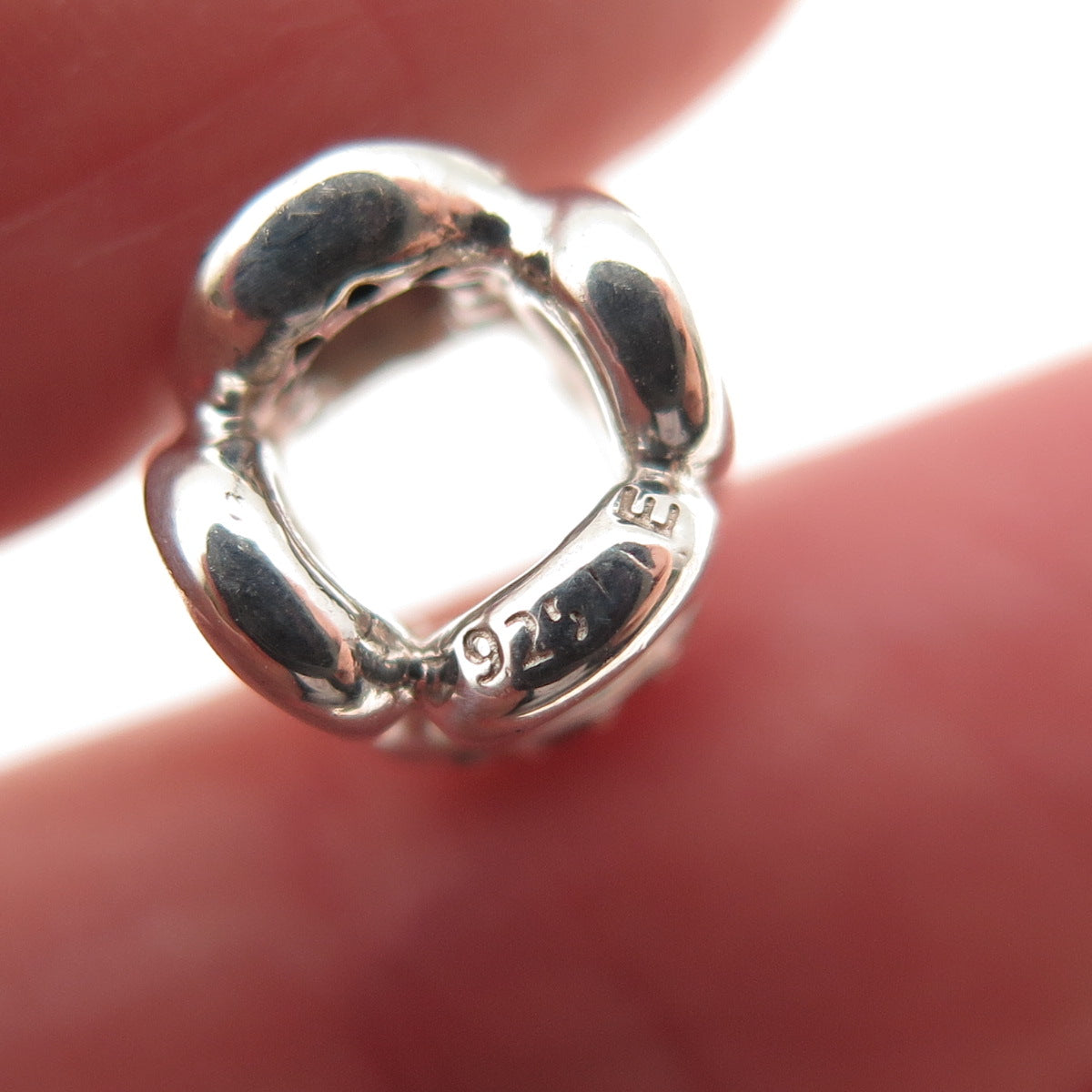 PANDORA 925 Sterling Silver Smoky C Z Circle of Friends Slide Bead Charm