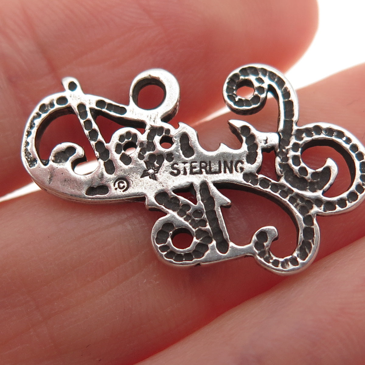 Sunwest 925 Sterling Silver Vintage Sweet 16 Oxidized Charm Pendant