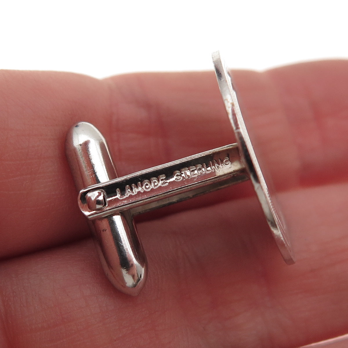Lamode 925 Sterling Silver Vintage Round Cufflinks